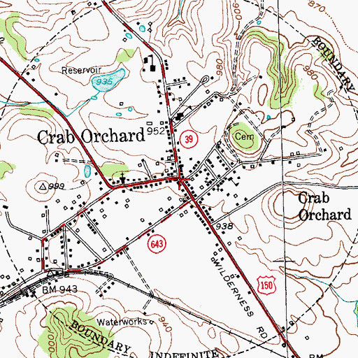 Topographic Map of City of Crab Orchard, KY