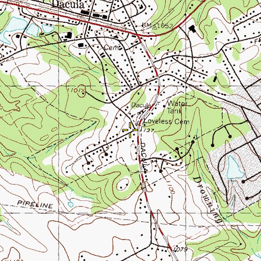 Topographic Map of City of Dacula, GA