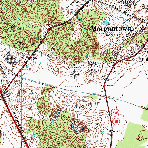 Topographic Map of City of Morgantown, KY