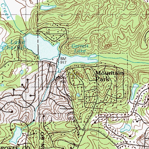 Topographic Map of City of Mountain Park, GA
