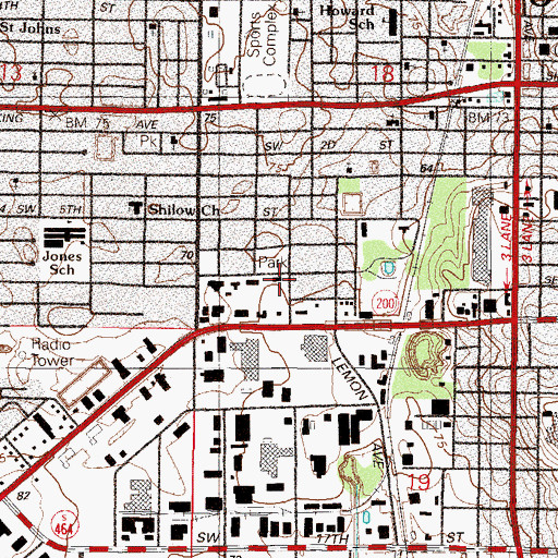 Topographic Map of City of Ocala, FL