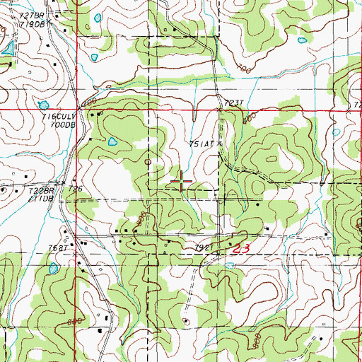 Topographic Map of City of Oxford, AR