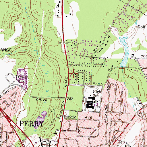 Topographic Map of City of Perry, GA