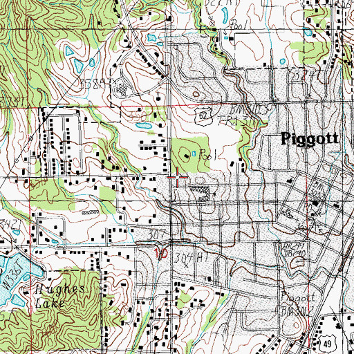 Topographic Map of City of Piggott, AR