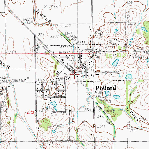 Topographic Map of City of Pollard, AR
