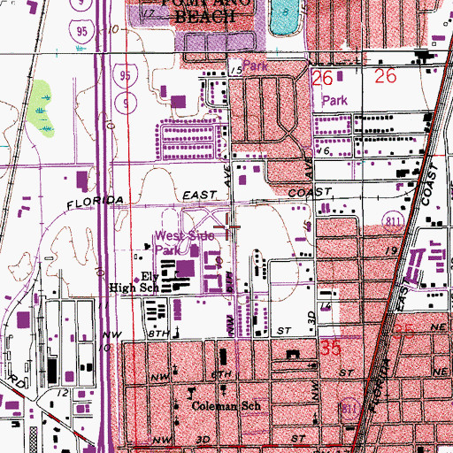 Topographic Map of City of Pompano Beach, FL