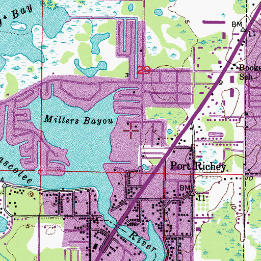 Topographic Map of City of Port Richey, FL