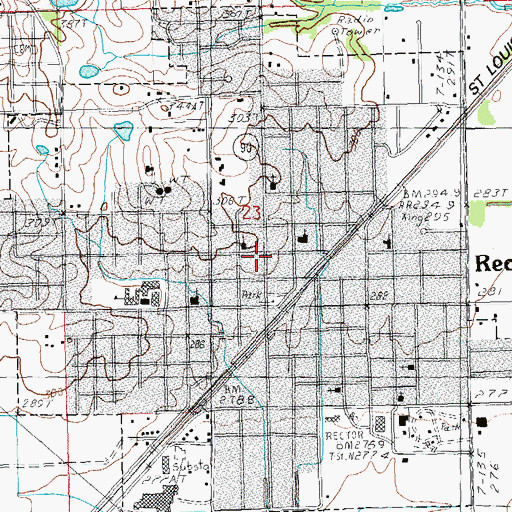 Topographic Map of City of Rector, AR