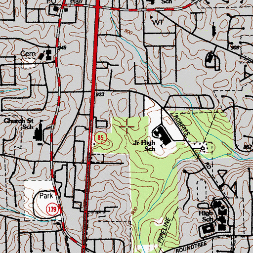 Topographic Map of City of Riverdale, GA