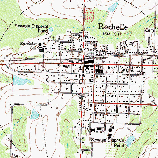 Topographic Map of City of Rochelle, GA