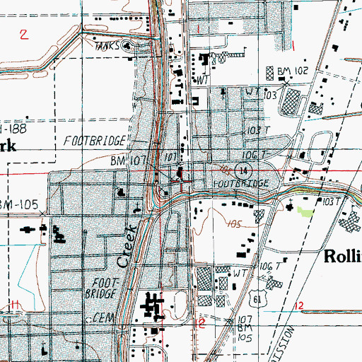 Topographic Map of City of Rolling Fork, MS