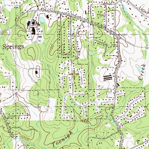 Topographic Map of City of Holly Springs, GA