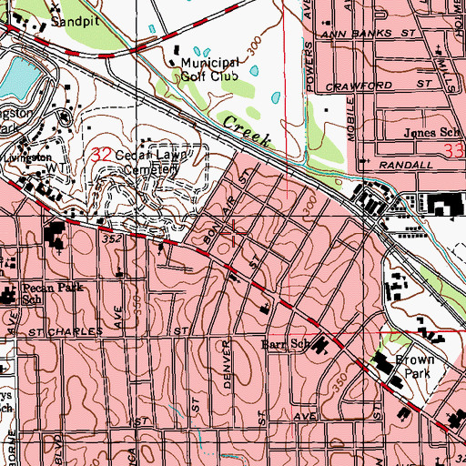 Topographic Map of City of Jackson, MS