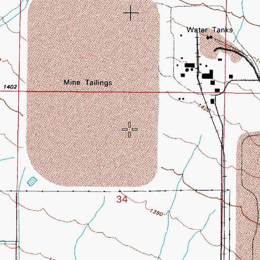 Topographic Map of Blue Water, AZ