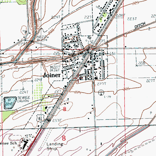 Topographic Map of City of Joiner, AR