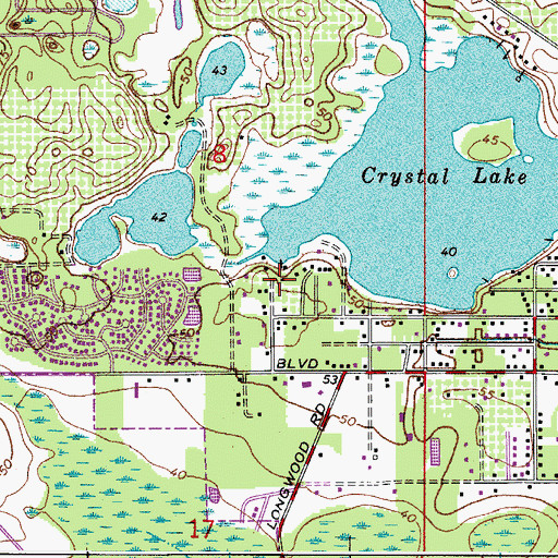 Topographic Map of City of Lake Mary, FL