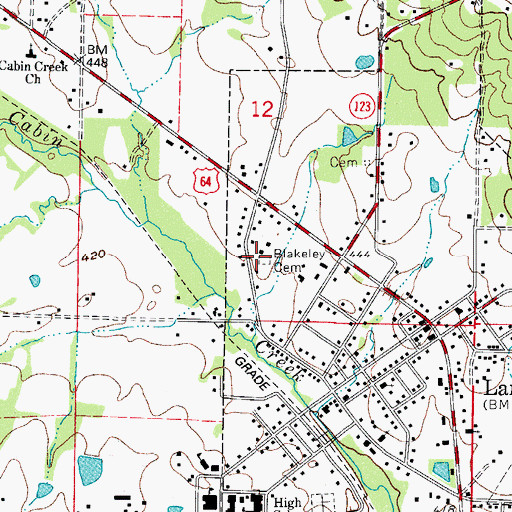 Topographic Map of City of Lamar, AR