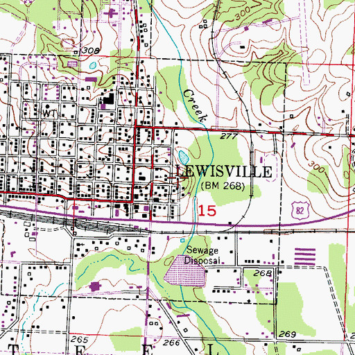 Topographic Map of City of Lewisville, AR