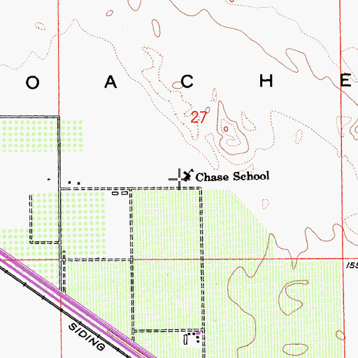 Topographic Map of Chase School, CA