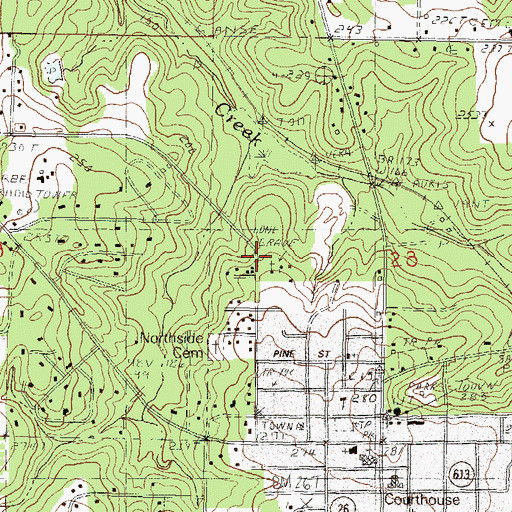 Topographic Map of City of Lucedale, MS