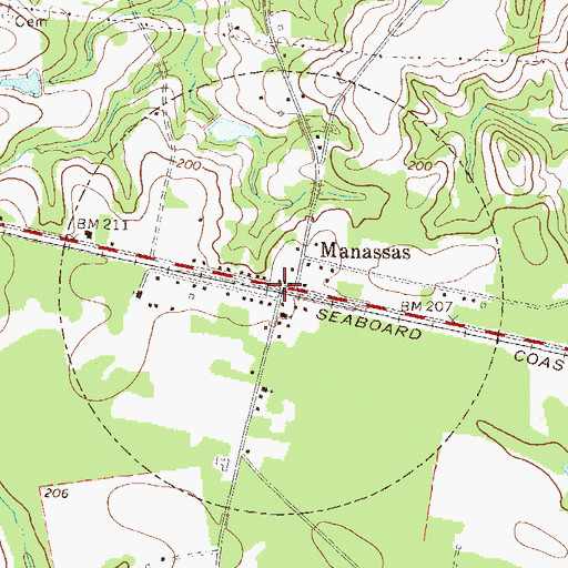 Topographic Map of City of Manassas, GA