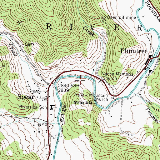 Topographic Map of Township of Plumtree, NC