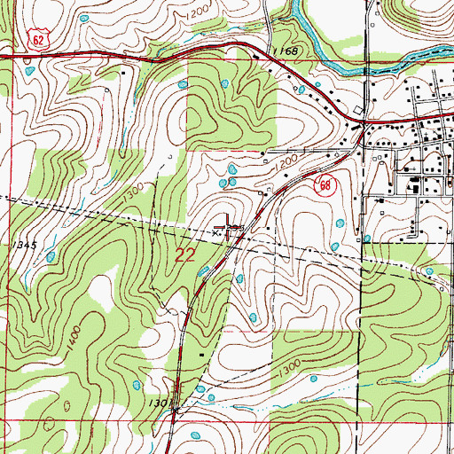 Topographic Map of Town of Alpena, AR