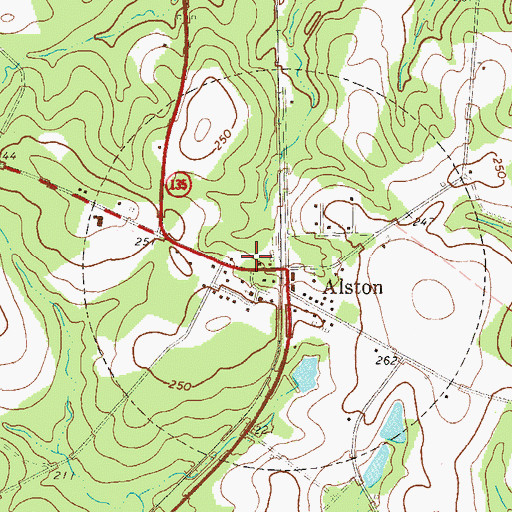 Topographic Map of Town of Alston, GA