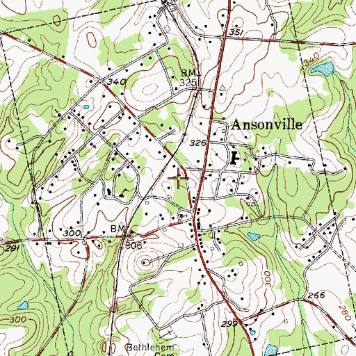 Topographic Map of Town of Ansonville, NC