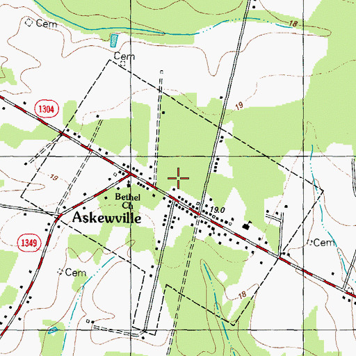 Topographic Map of Town of Askewville, NC