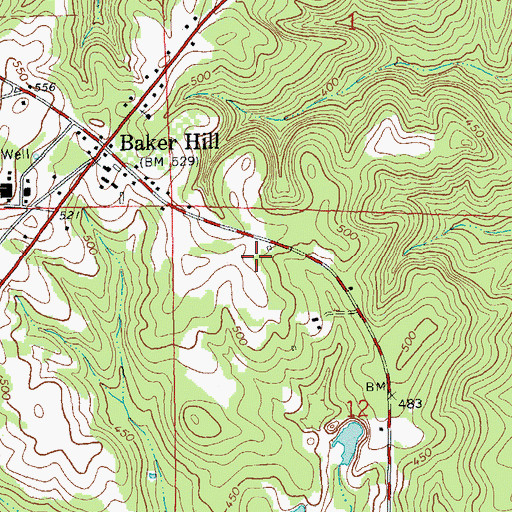 Topographic Map of Town of Bakerhill, AL