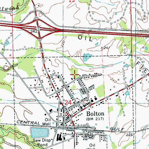 Topographic Map of Town of Bolton, MS