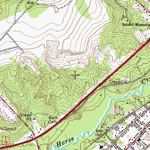 Topographic Map of Town of Burnettown, SC