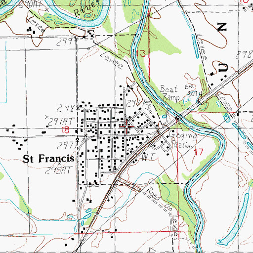 Topographic Map of City of Saint Francis, AR