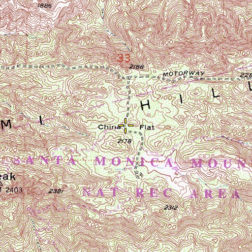 Topographic Map of China Flat, CA