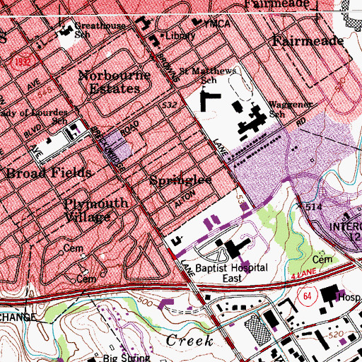 Topographic Map of City of Springlee (historical), KY
