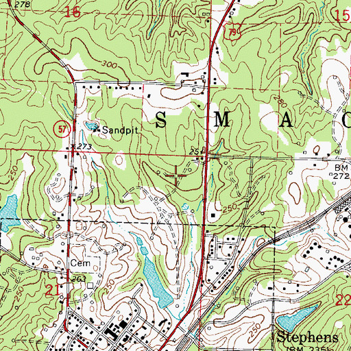 Topographic Map of City of Stephens, AR