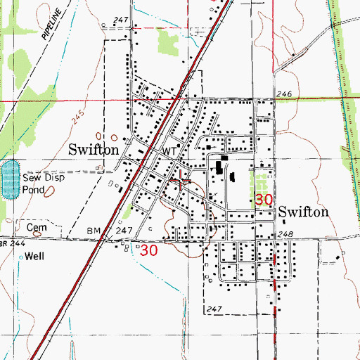 Topographic Map of City of Swifton, AR