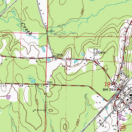 Topographic Map of City of Traskwood, AR