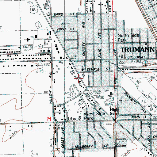 Topographic Map of City of Trumann, AR
