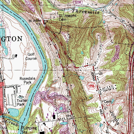 Topographic Map of City of Wilder, KY