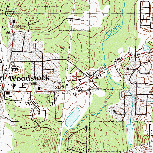 Topographic Map of City of Woodstock, GA