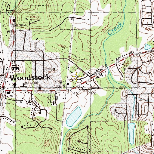 Topographic Map of City of Woodstock, GA