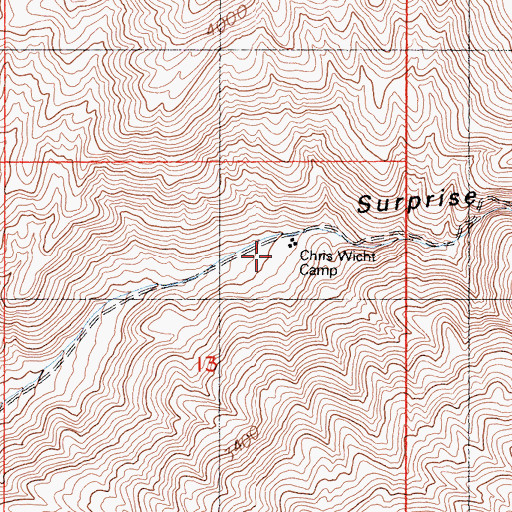 Topographic Map of Chris Wicht Camp, CA
