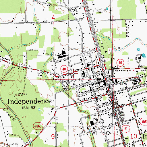 Topographic Map of Town of Independence, LA