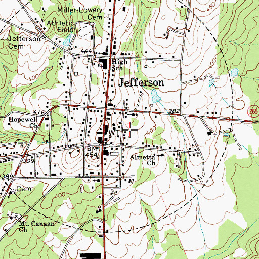 Topographic Map of Town of Jefferson, SC