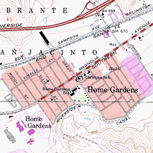 Topographic Map of Christian School, CA