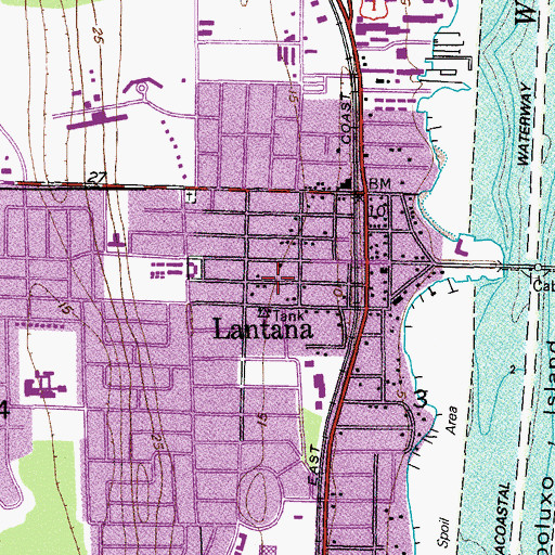 Topographic Map of Town of Lantana, FL