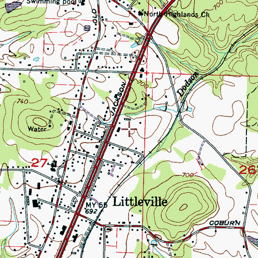 Topographic Map of Town of Littleville, AL