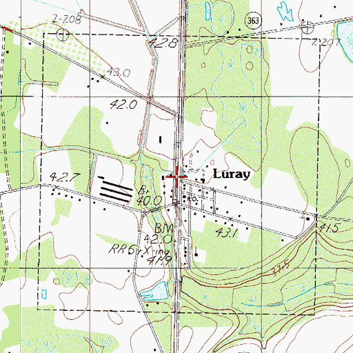 Topographic Map of Town of Luray, SC